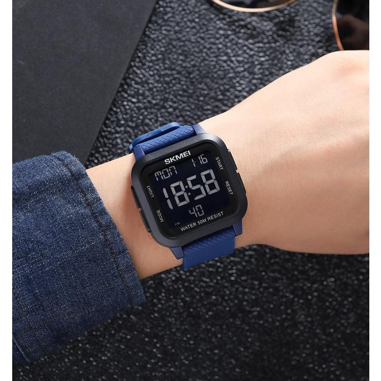 台灣現貨🔥Skmei 男錶防水手錶男生運動手錶LED燈顯示屏手表電子手錶 警報計時日曆多功能電子錶 防水錶 夜光手錶-細節圖8