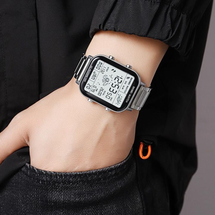 熱銷🔥SKMEI時刻美男士手錶鋼帶多功能商務運動防水電子錶 計步器夜光腕錶 男錶-細節圖9