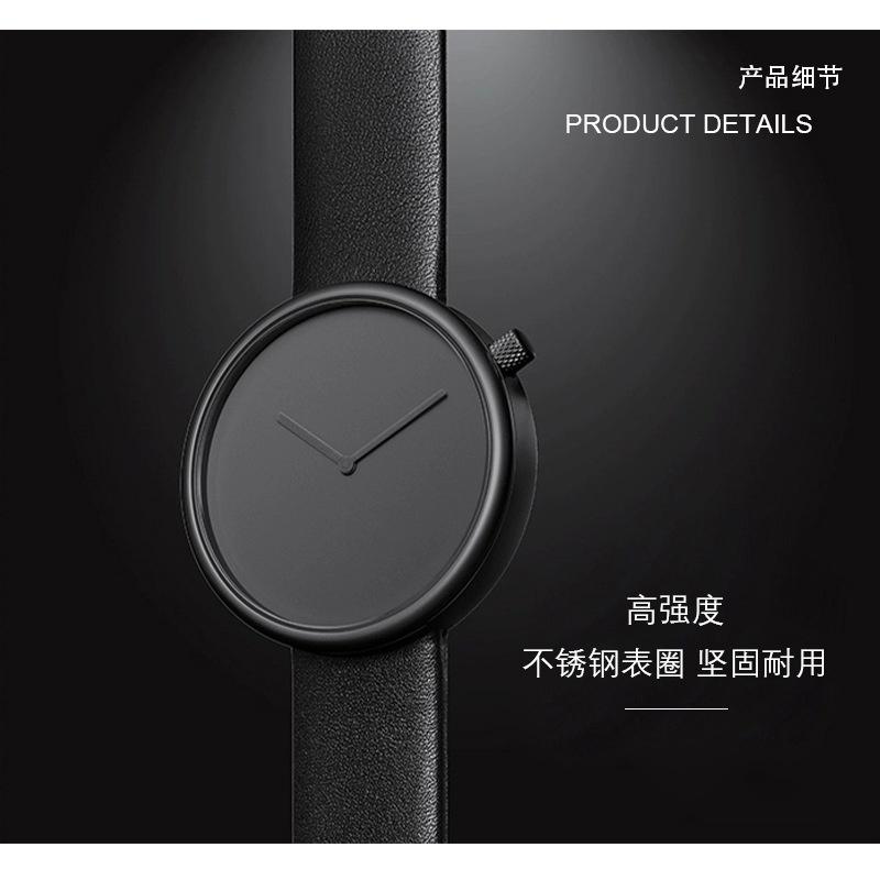 台灣現貨🔥TOMI特米 個性簡約小黑錶北歐極簡設計手錶 學生錶 男生 無刻度時尚潮流學院風手錶  男錶 石英  手錶男-細節圖6