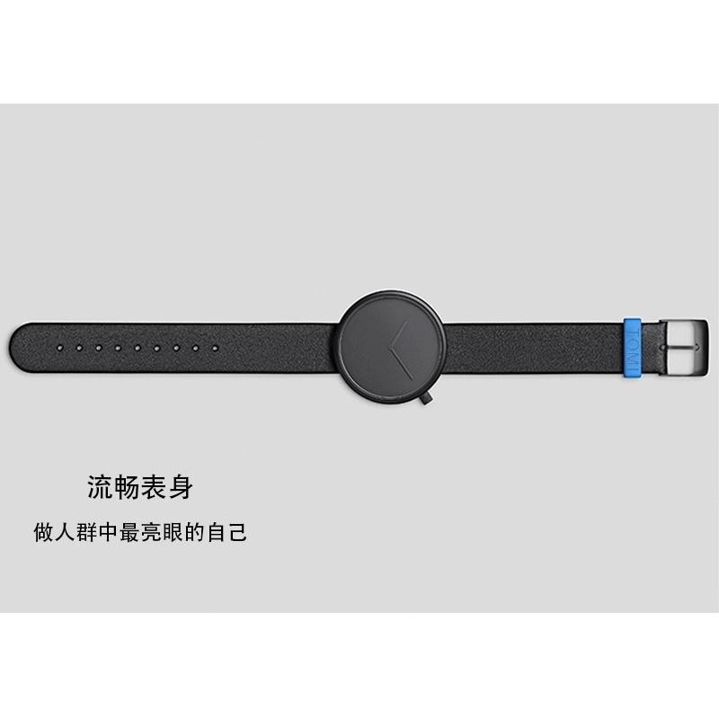 台灣現貨🔥TOMI特米 個性簡約小黑錶北歐極簡設計手錶 學生錶 男生 無刻度時尚潮流學院風手錶  男錶 石英  手錶男-細節圖7