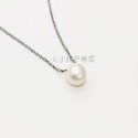 JL小飾品專賣❤ 不鏽鋼單顆(三顆)珍珠項鍊7.5-8.mm項鍊/鎖骨鏈 氣質款-規格圖3