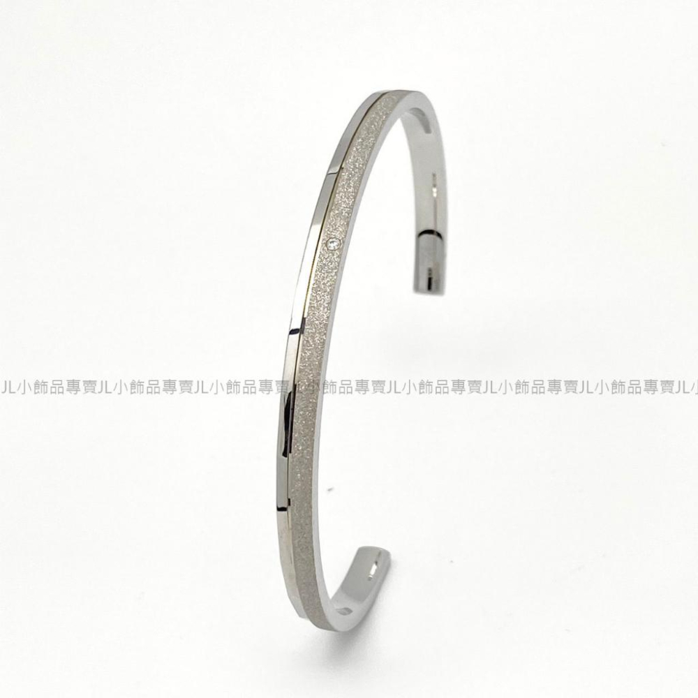 JL小飾品專賣❤ 不鏽鋼C型手環 (鑽砂心機切面)-細節圖5
