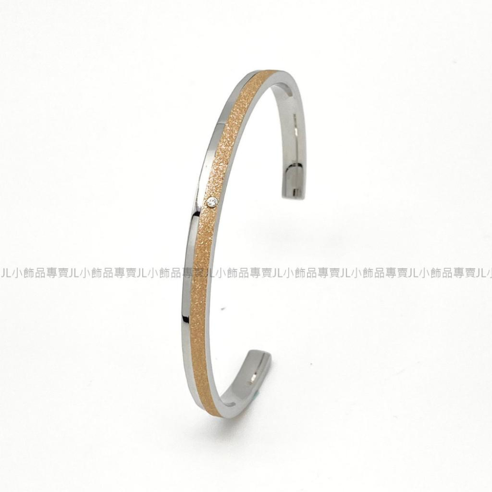 JL小飾品專賣❤ 不鏽鋼C型手環 (鑽砂心機切面)-細節圖6