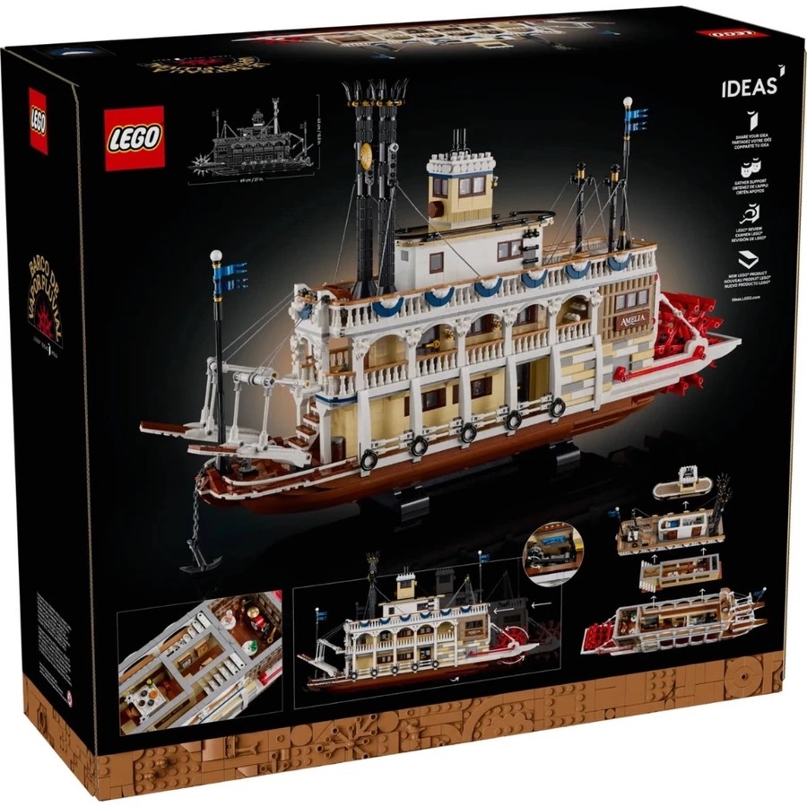 【Meta Toy】LEGO樂高 IDEAS系列 21356 河上蒸汽船 River Steamboat-細節圖2