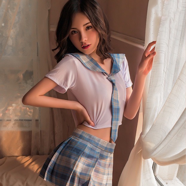 💦格雷房間💦現貨 制服套装 角色扮演 情趣角色服  學院風 學生服 格子裙 制服誘惑 水手服 COSPLAY A40-細節圖6