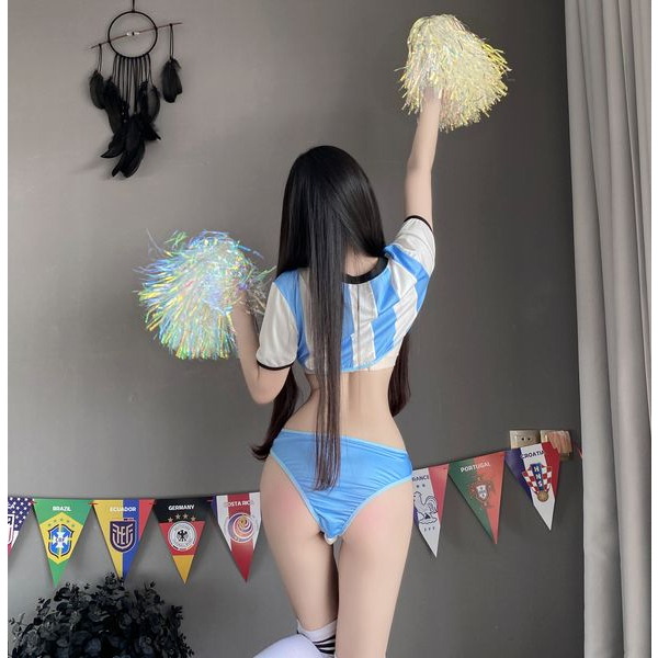 💦格雷房間💦現貨 性感啦啦隊 球衣 足球隊 世界盃 足球甜心 運動服 制服誘惑 Cosplay 角色扮演 情趣 A132-細節圖4