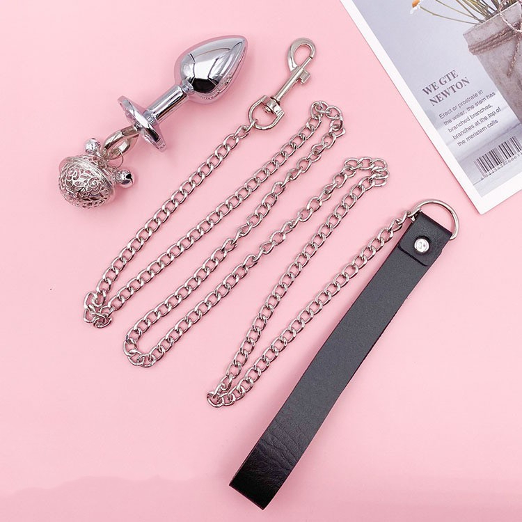 💦格雷房間💦現貨 BDSM 肛塞鈴鐺牽繩 後庭 牽引繩 調教 肛調 SM 情趣 拉珠 肛塞 肛鍊 奴性 女王 SM89-細節圖2