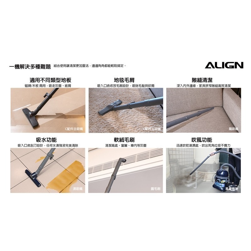 【宅配免運】 ALIGN亞拓吸塵器  家用型乾濕兩用吸塵器 AVC-1015 / 同東芝 TVC-1015-細節圖7