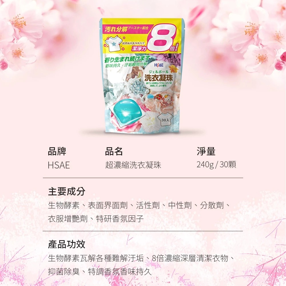 【買6包送香香豆】HSAE 洗衣球 八倍濃縮洗衣球 香氛洗衣球 四效合一 香水型 洗衣凝珠 洗衣膠囊 濃縮洗衣精-細節圖5
