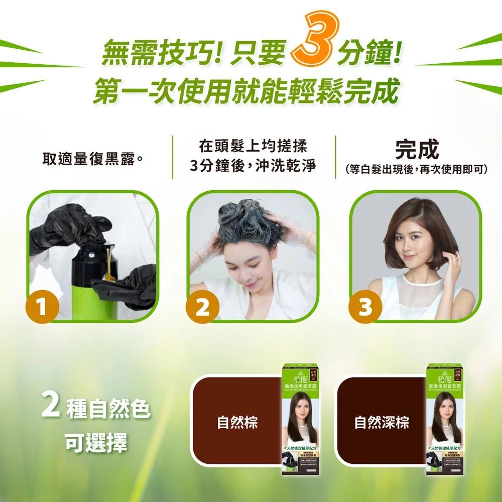 【喬治貓】美吾髮 植優漸進復黑菁華露 400ml 自然深棕 自然棕 染髮 灰白髮 染黑 / 超取 宅配-細節圖4