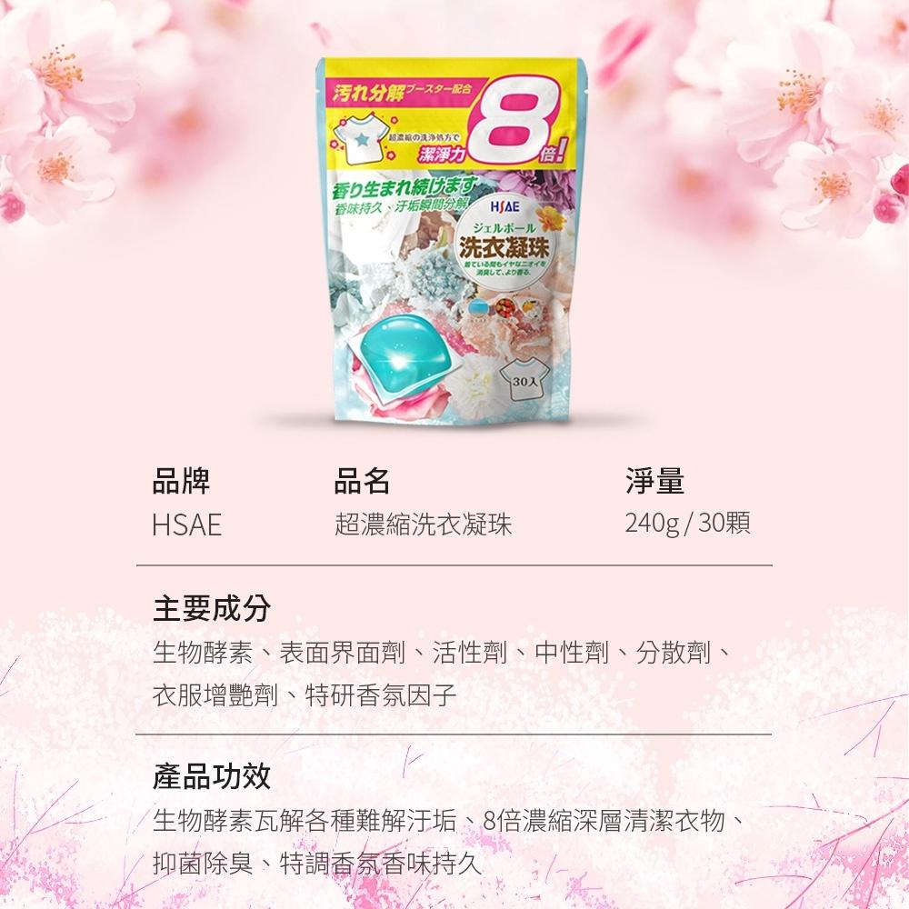 【買6包送香香豆】HSAE 洗衣球 八倍濃縮洗衣球 香氛洗衣球 四效合一 香水型 洗衣凝珠 洗衣膠囊 濃縮洗衣精-細節圖5