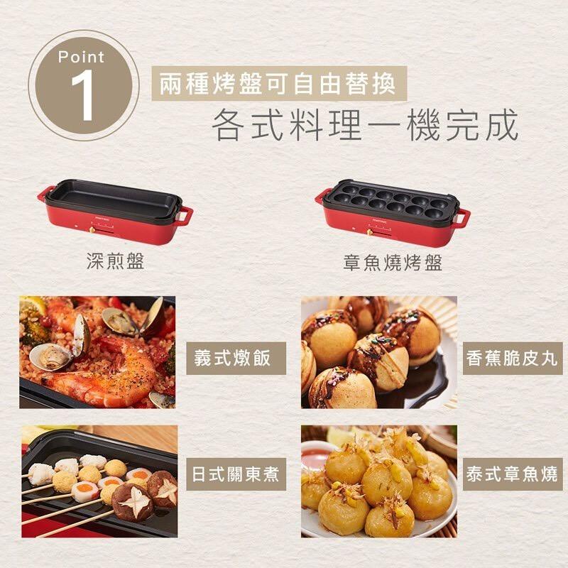 【喬治貓 現貨】MARTIC 松木多元性能の電烤盤MM-PG2152C 章魚燒烤盤 章魚燒機 多功能電烤盤 小巧好攜帶-細節圖3