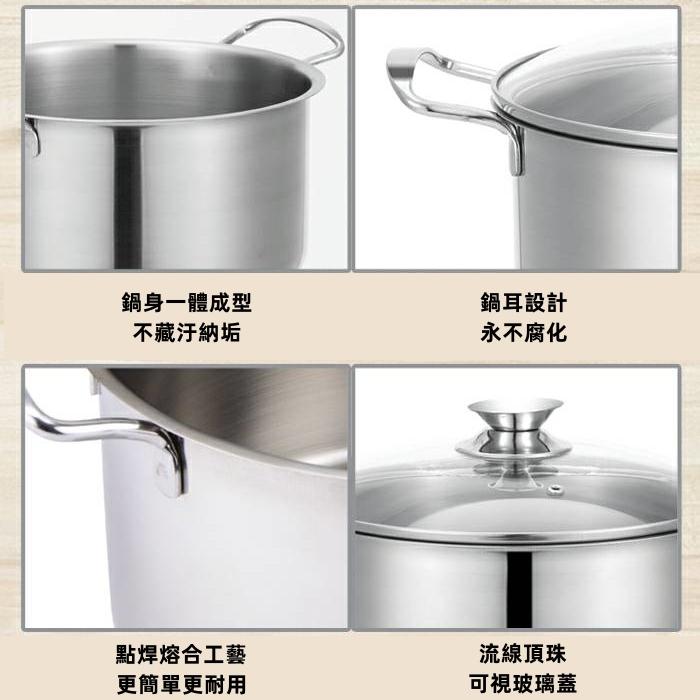 【鵝頭牌】不鏽鋼鍋 大容量雙耳湯鍋 CI-2628A / 大容量鍋 燉湯鍋 煮火鍋 /全程台灣製造 304不鏽鋼-細節圖2