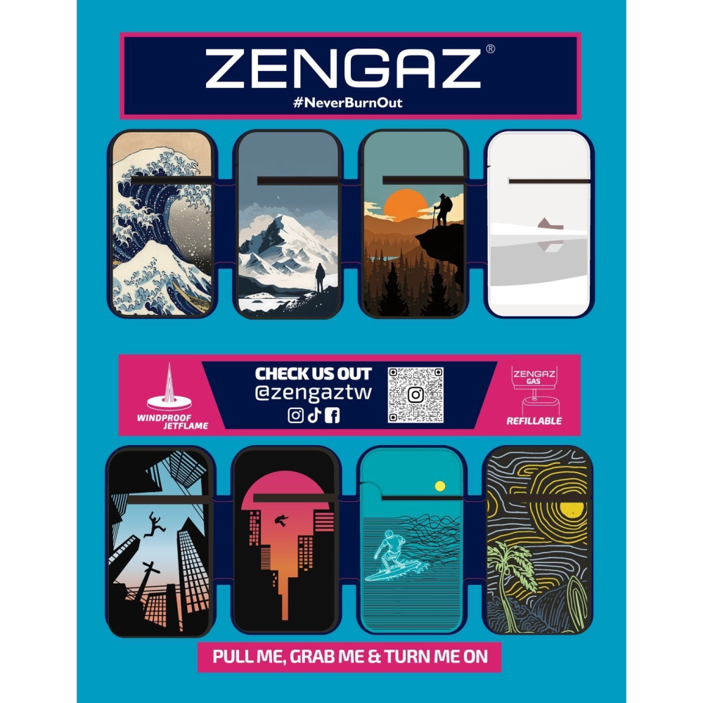 ZENGAZ 荷蘭 防風噴射 打火機 WING MEGA 不怕強風 高海拔適用 抗摔耐用 可重複使用 時尚外觀-細節圖2