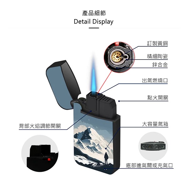ZENGAZ 荷蘭 防風噴射 打火機 WING MEGA 不怕強風 高海拔適用 抗摔耐用 可重複使用 時尚外觀-細節圖4
