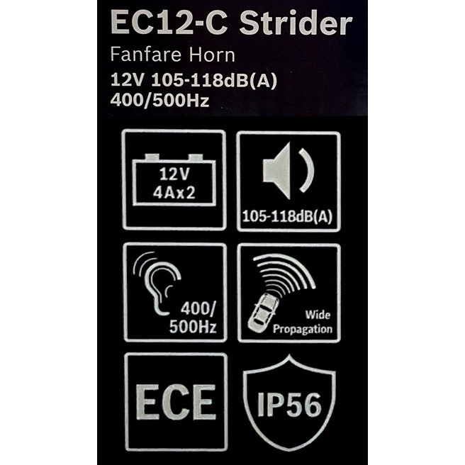 BOSCH 叭叭聲 喇叭 螖牛喇叭 EC12-C Strider 高低音汽車喇叭 (X1B-002) 【業興汽車】-細節圖5