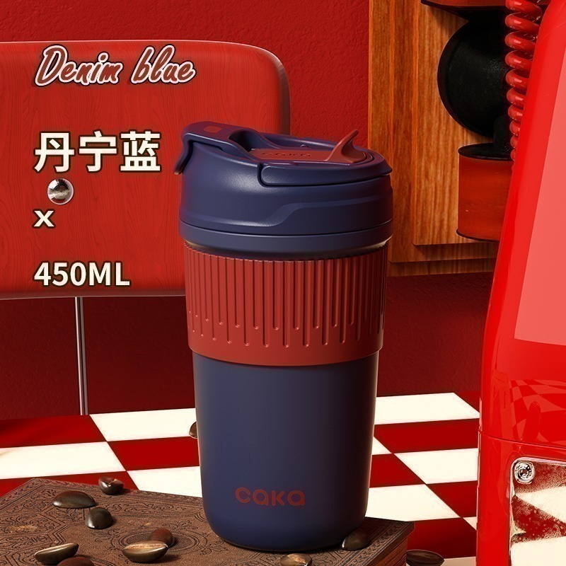 全新現貨 台灣出貨 CAKA 保溫杯 陶瓷內膽+316不銹鋼 容量:450ml 顏色:紅、白、藍-細節圖6