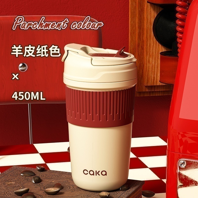 全新現貨 台灣出貨 CAKA 保溫杯 陶瓷內膽+316不銹鋼 容量:450ml 顏色:紅、白、藍-細節圖8