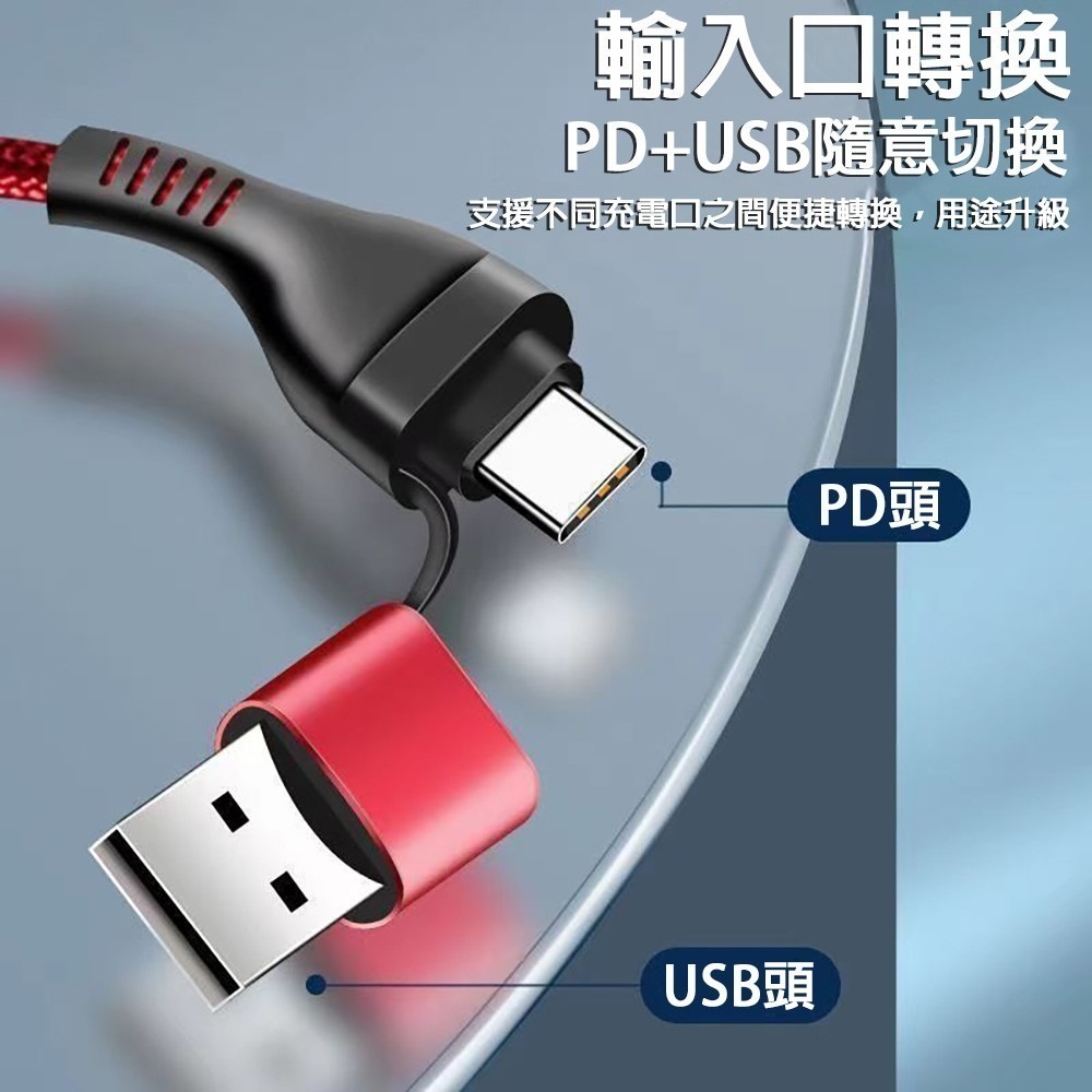 【免運】六合一 3A USB PD編織快充線 Lightning TYPE-C Micro USB-細節圖3