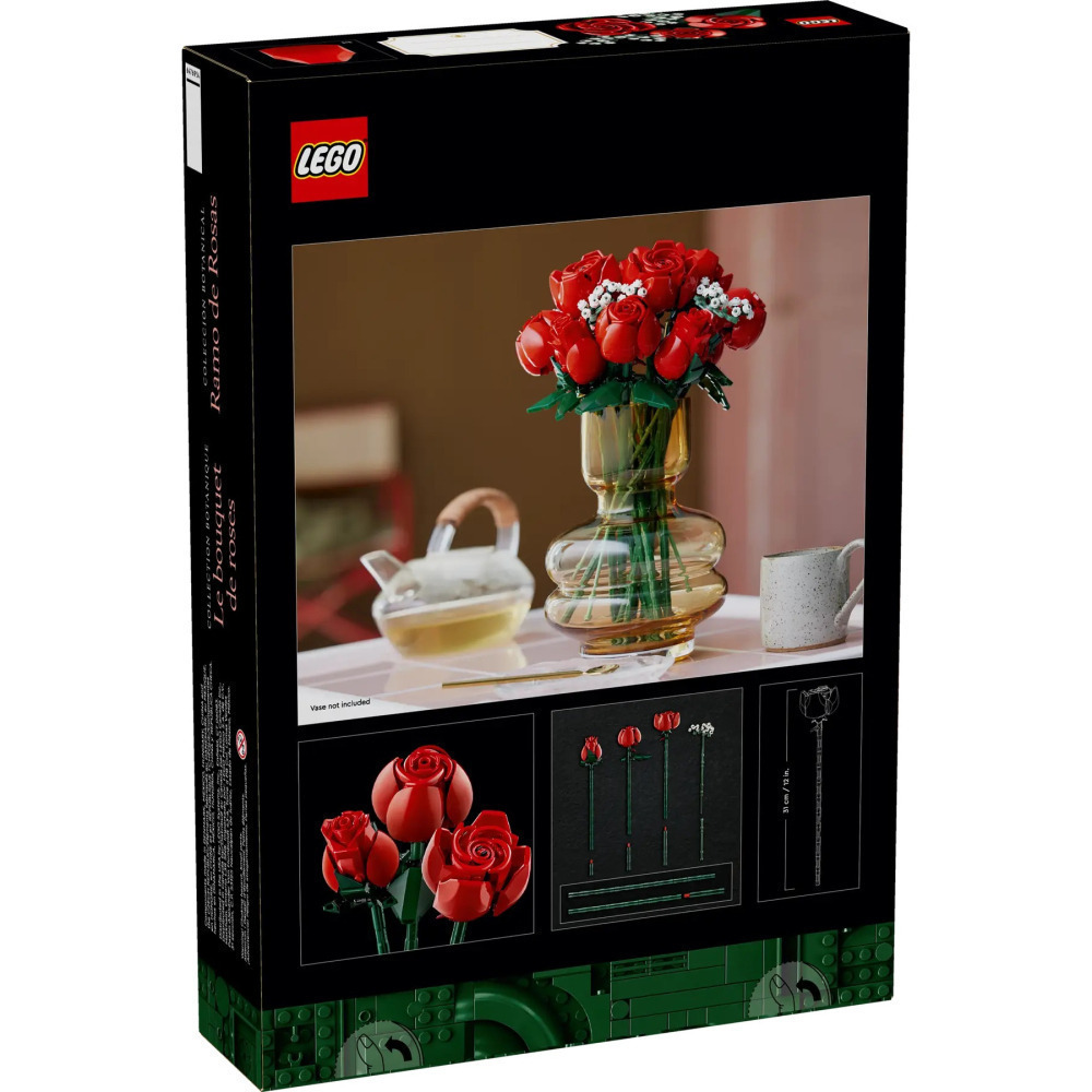 【真心玩】 LEGO 10328 Icons 玫瑰花束 Bouquet of Roses バラのブーケ 現貨 高雄-細節圖5