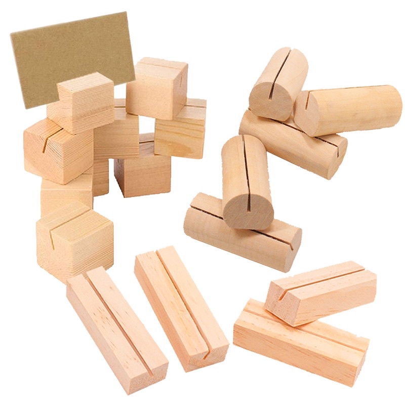 現貨 木質 木頭卡片座 訂製印logo 桌面裝飾 擺件 拍照道具 卡片卡槽 照片夾 耳環架 展示架 名片架 明信片展示架-細節圖4