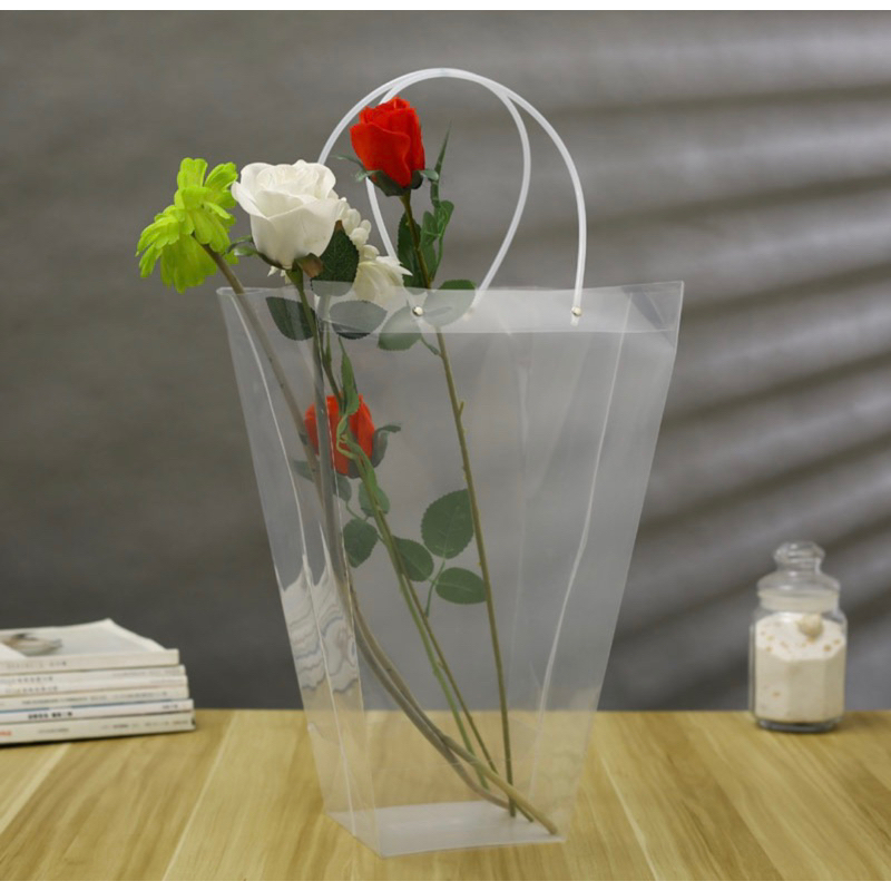 現貨🔺英文花袋/透明提袋 pp禮品袋 花束袋 袋子 禮物袋 透明提袋 鮮花 乾燥花 梯形提袋 捧花袋 T型袋-細節圖7
