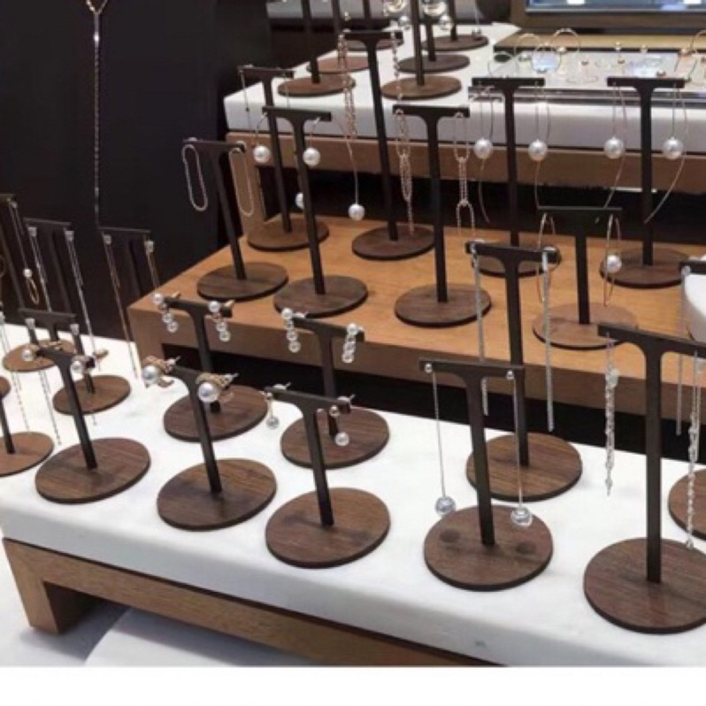 現貨🔺胡桃色一對耳環架 木質 簡易款 首飾架 超長耳環架子 展示架 耳環架 拍照道具 飾品架 耳環收納-細節圖6