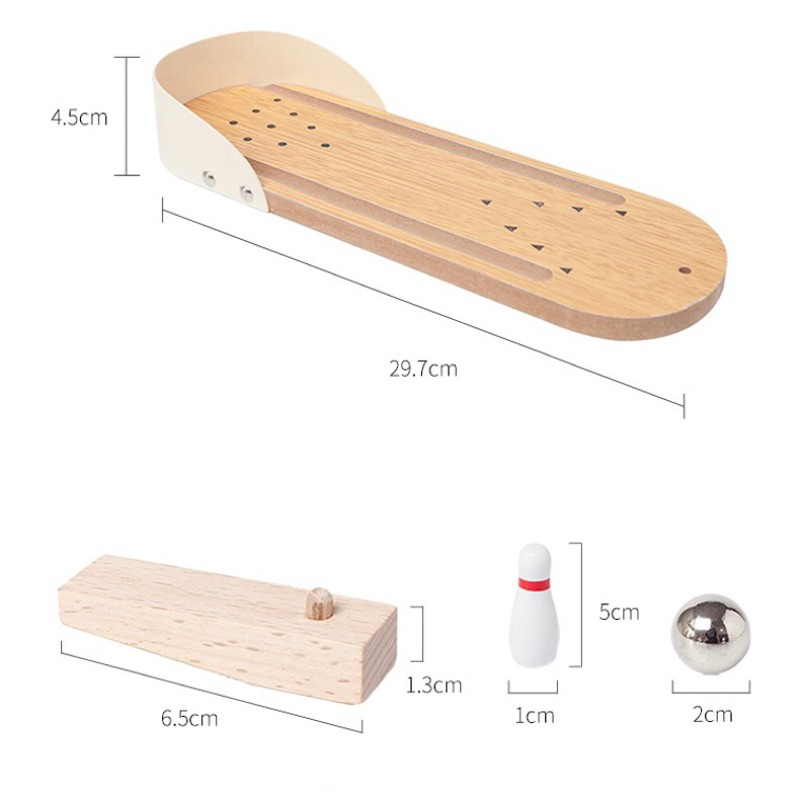 現貨🔺木質 迷你保齡球 減壓 桌面保齡球 保齡球 微景觀 拍照道具 居家裝飾-細節圖6