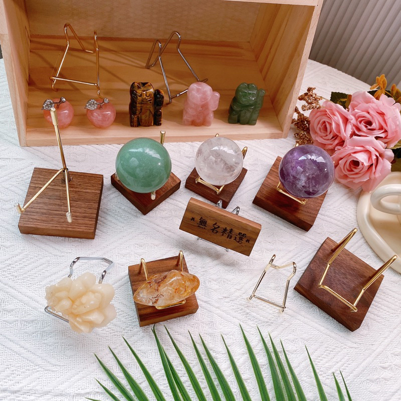 現貨🔺水晶底座 礦石底座 展示架 收納架 水晶展示 金屬 木質 水晶收納 桌上收納 置物架 佛牌架-細節圖5