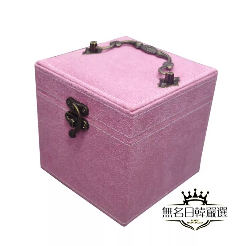 【現貨實拍】 韓國 輕巧實用飾品收納盒 三層 歐式復古絨布 首飾盒 飾品盒-細節圖7