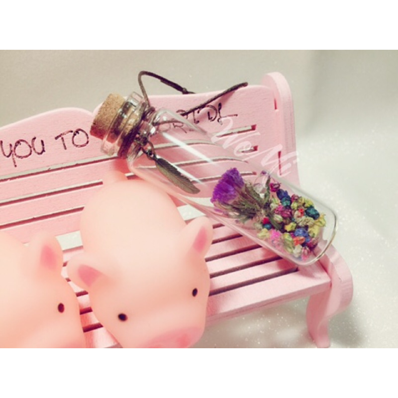 獨家手工 滿天星 紫色星辰 乾燥花 復古風 幸運瓶 許願瓶 祝福禮物 婚禮小物 乾燥花吊飾-細節圖3