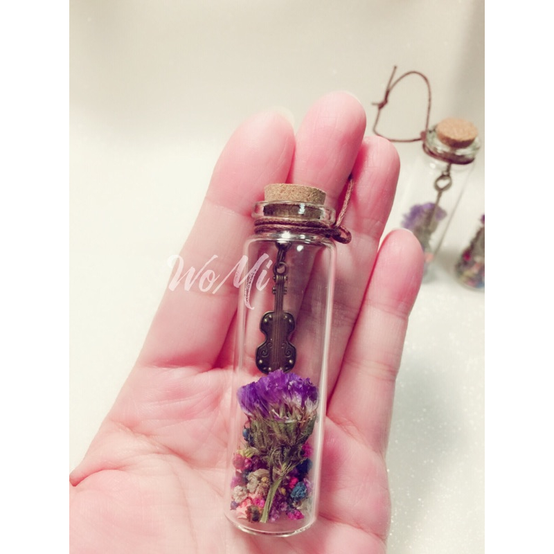 獨家手工 滿天星 紫色星辰 乾燥花 復古風 幸運瓶 許願瓶 祝福禮物 婚禮小物 乾燥花吊飾-細節圖5