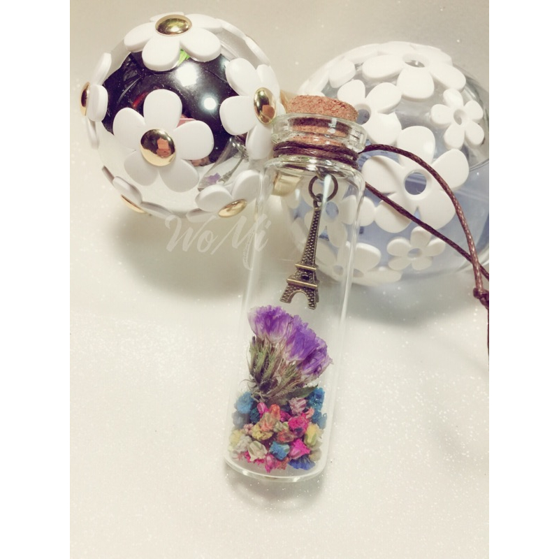 獨家手工 滿天星 紫色星辰 乾燥花 復古風 幸運瓶 許願瓶 祝福禮物 婚禮小物 乾燥花吊飾-細節圖6