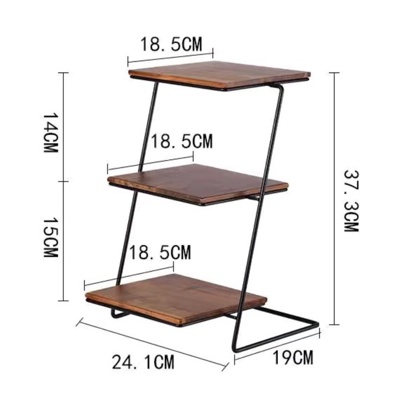 現貨🔺黑木系列 方形三層架 甜品架 飾品 展示架 蛋糕 點心 托盤 擺台 生日佈置 婚禮佈置 收納架 擺攤道具-細節圖7
