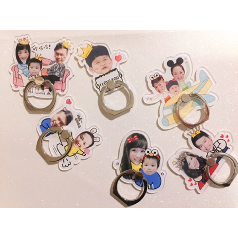 實拍❤️客製化照片手機支架 指環 寶寶照片 情侶 夫妻 閨蜜 寵物 紀念禮物-細節圖3