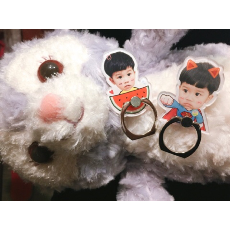 實拍❤️客製化照片手機支架 指環 寶寶照片 情侶 夫妻 閨蜜 寵物 紀念禮物-細節圖6