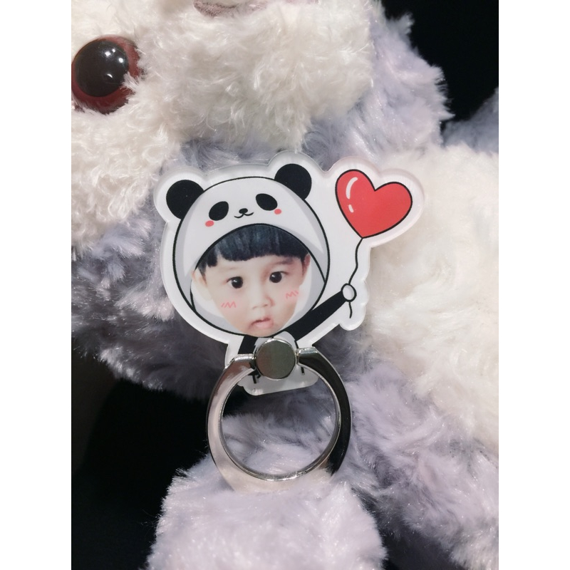 實拍❤️客製化照片手機支架 指環 寶寶照片 情侶 夫妻 閨蜜 寵物 紀念禮物-細節圖7