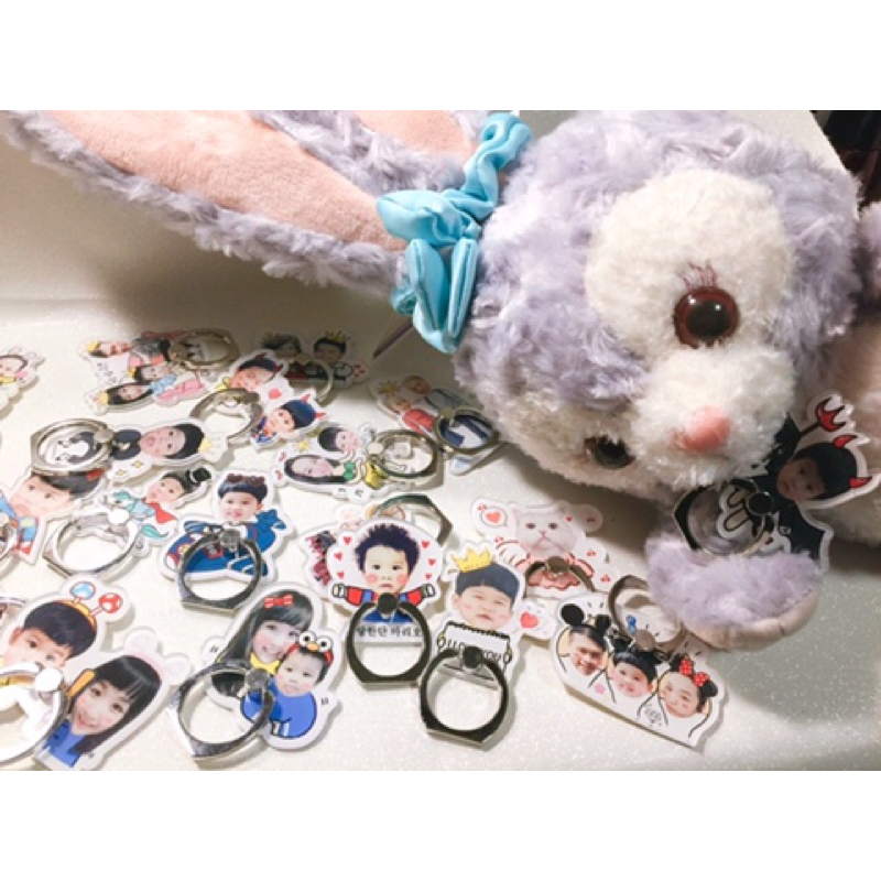 實拍❤️客製化照片手機支架 指環 寶寶照片 情侶 夫妻 閨蜜 寵物 紀念禮物-細節圖8