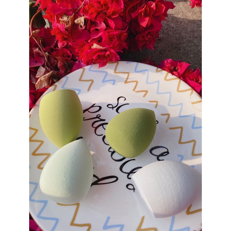 現貨 4個入 盒裝 馬卡龍色 美妝蛋 葫蘆海綿 粉撲 氣墊彩妝蛋乾濕兩用化妝用具-細節圖4