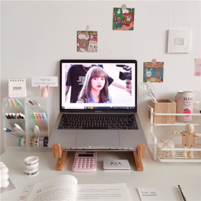 現貨🔺ins風 木質 筆記型電腦支架 平板手機支架 電腦增高架 增高架 電腦散熱 桌面收納 墊高 平板 架子 筆電桌-細節圖3