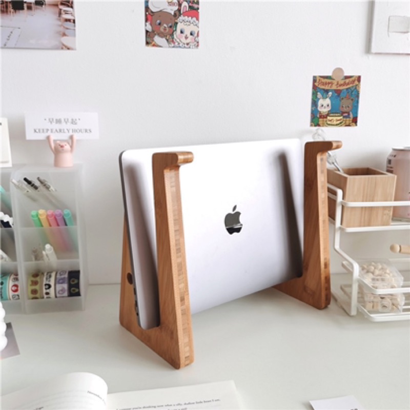 現貨🔺ins風 木質 筆記型電腦支架 平板手機支架 電腦增高架 增高架 電腦散熱 桌面收納 墊高 平板 架子 筆電桌-細節圖4