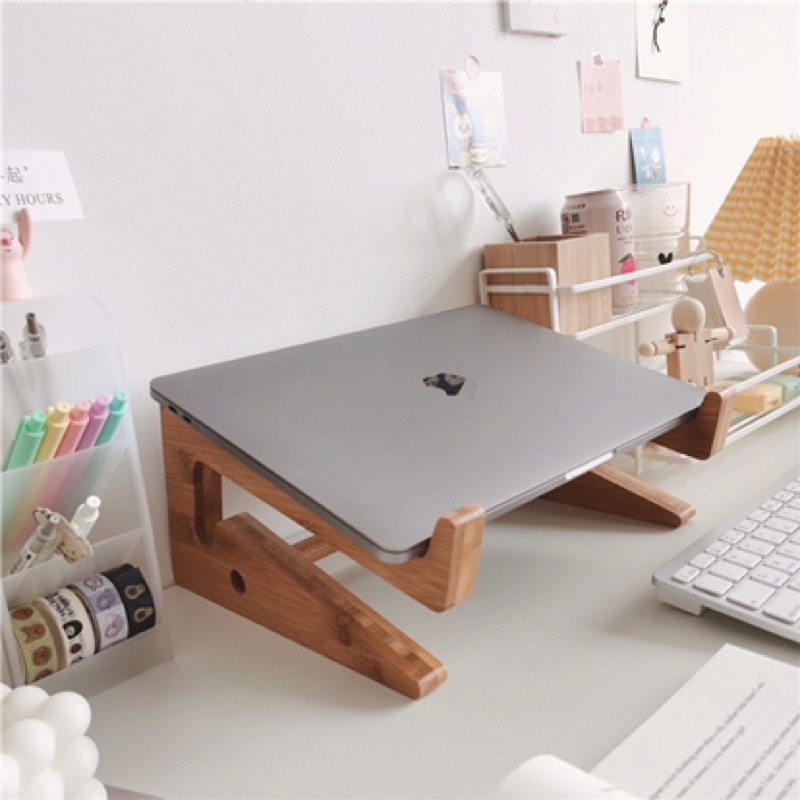 現貨🔺ins風 木質 筆記型電腦支架 平板手機支架 電腦增高架 增高架 電腦散熱 桌面收納 墊高 平板 架子 筆電桌-細節圖5