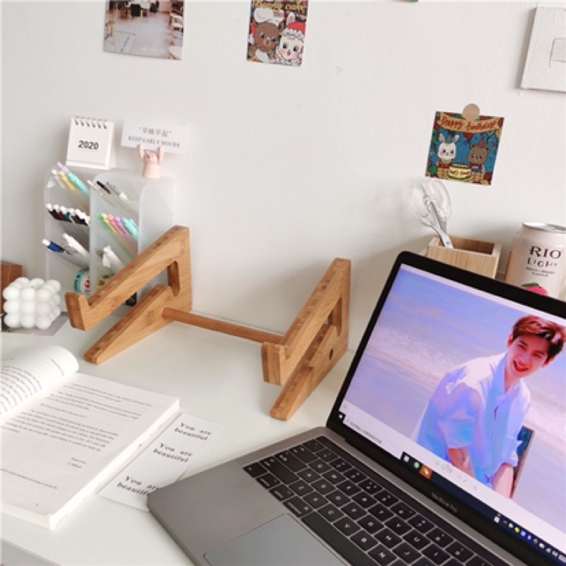 現貨🔺ins風 木質 筆記型電腦支架 平板手機支架 電腦增高架 增高架 電腦散熱 桌面收納 墊高 平板 架子 筆電桌-細節圖6