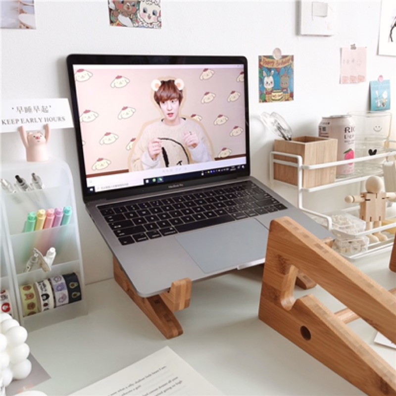 現貨🔺ins風 木質 筆記型電腦支架 平板手機支架 電腦增高架 增高架 電腦散熱 桌面收納 墊高 平板 架子 筆電桌-細節圖7