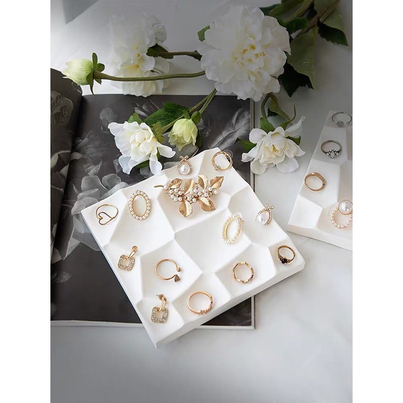 現貨 首飾展示架 石膏擺件 擺攤陳列 耳環飾品戒指托盤 拍照道具-細節圖2