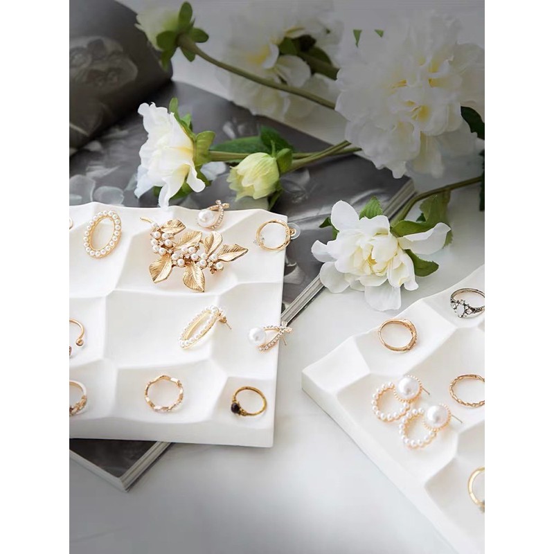 現貨 首飾展示架 石膏擺件 擺攤陳列 耳環飾品戒指托盤 拍照道具-細節圖3