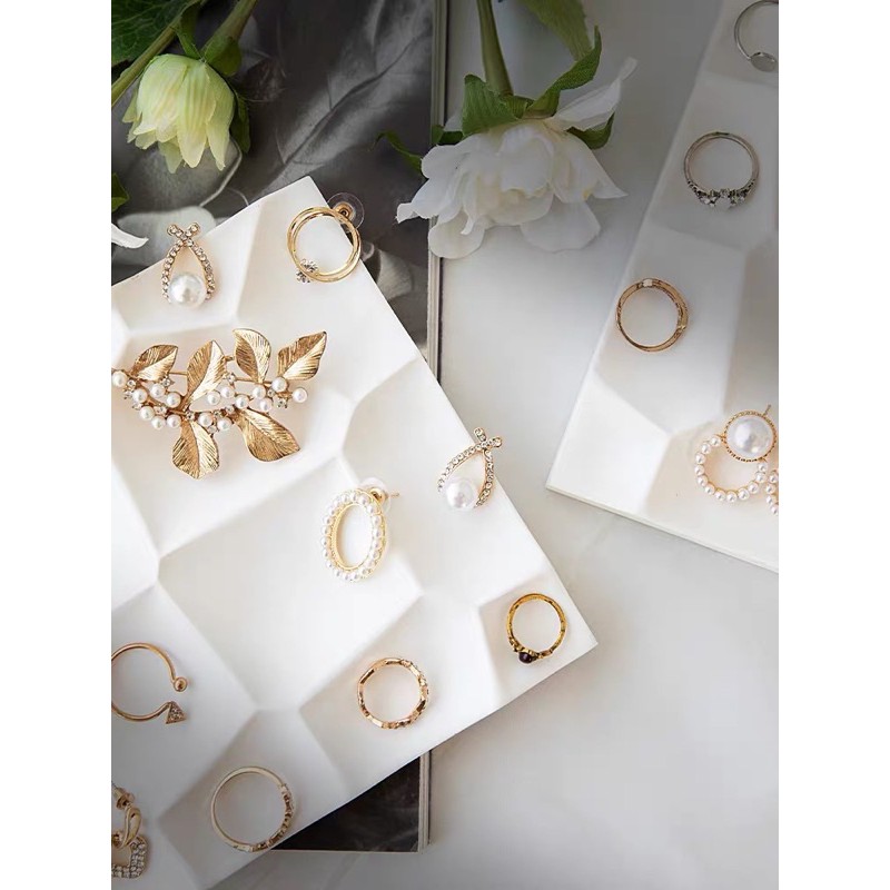 現貨 首飾展示架 石膏擺件 擺攤陳列 耳環飾品戒指托盤 拍照道具-細節圖4