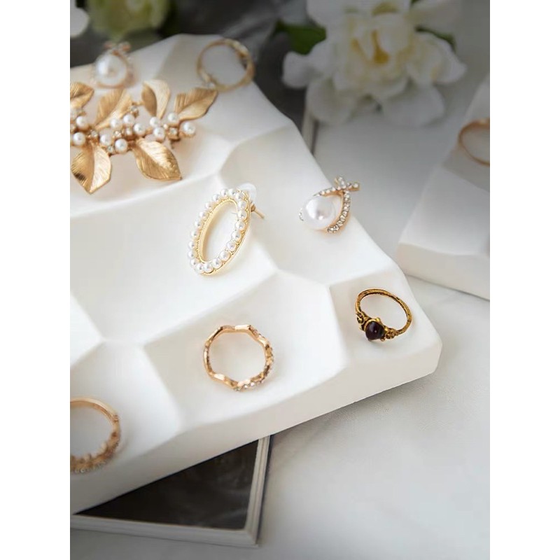 現貨 首飾展示架 石膏擺件 擺攤陳列 耳環飾品戒指托盤 拍照道具-細節圖5