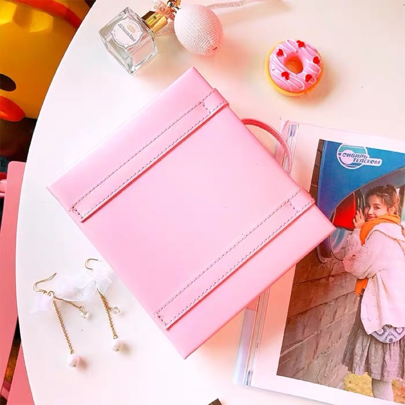 現貨 手提攜帶式首飾盒 附鏡子耳環飾品收納盒 ins少女心盒子-細節圖4