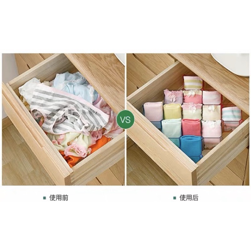 6個裝-日式內衣收納盒抽屜分隔板襪子內褲分類分格桌面整理格子收納盒子-細節圖3